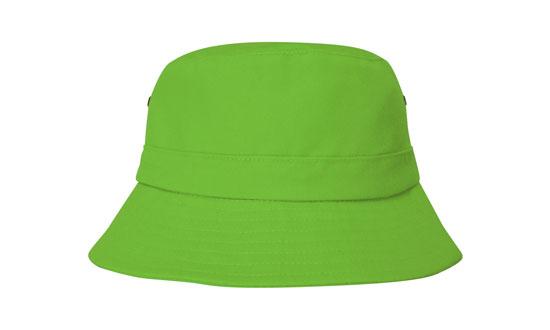 Headwear 4133 Brushed Sports Twill Youth Bucket Hat - Bright Green