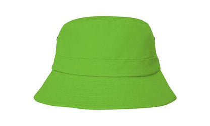 Headwear 4133 Brushed Sports Twill Youth Bucket Hat - Bright Green