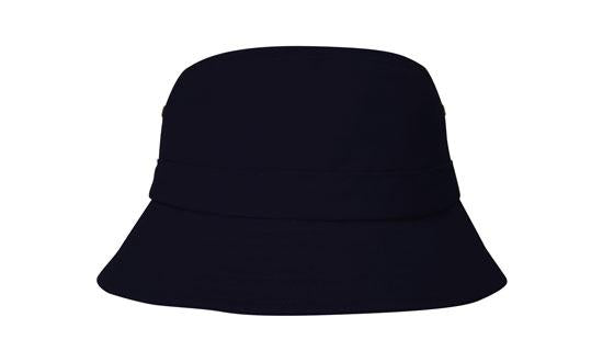 Headwear 4133 Brushed Sports Twill Youth Bucket Hat - Navy
