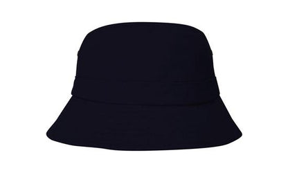 Headwear 4133 Brushed Sports Twill Youth Bucket Hat - Navy