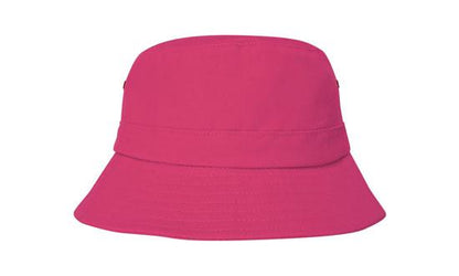 Headwear 4133 Brushed Sports Twill Youth Bucket Hat - Hot Pink