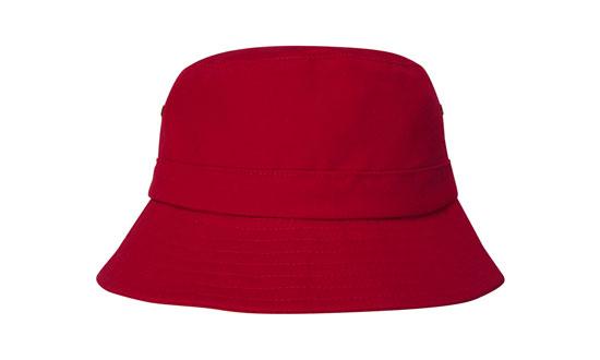 Headwear 4133 Brushed Sports Twill Youth Bucket Hat - Red