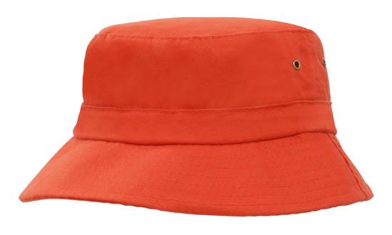 Headwear 4133 Brushed Sports Twill Youth Bucket Hat - Orange