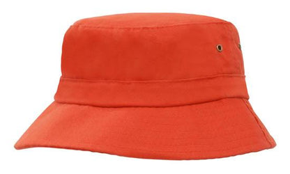 Headwear 4133 Brushed Sports Twill Youth Bucket Hat - Orange