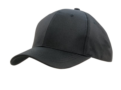 Headwear 4149 Sports Ripstop Cap with Sandwich Trim - Charcoal/Black