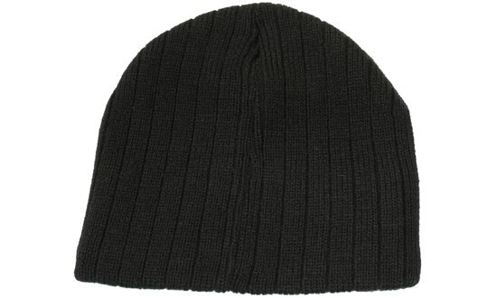Headwear 4189 Cable Knit Beanie - Black