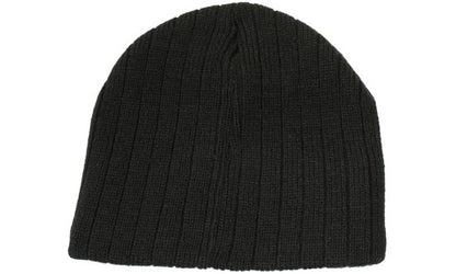 Headwear 4189 Cable Knit Beanie - Black