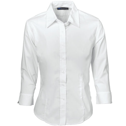 DNC Ladies Polyester Cotton Shirt - 3/4 Sleeve — White