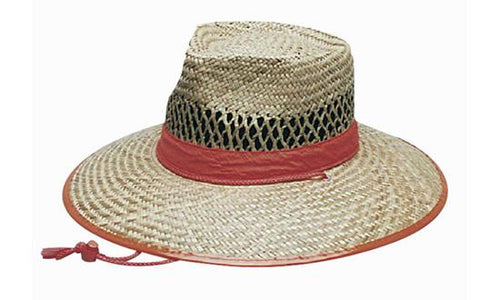 Headwear Natural Straw Orange Trim – S-M-L-XL