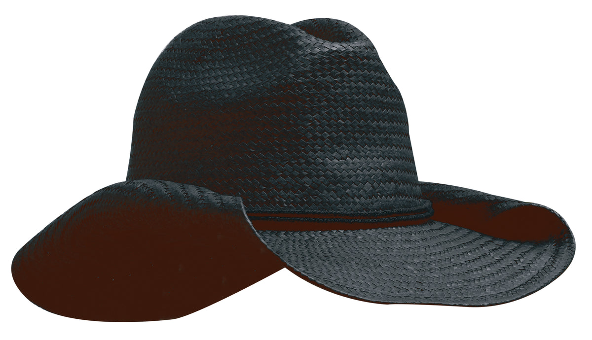 Headwear 4283 Ladies Cowboy Straw - Black