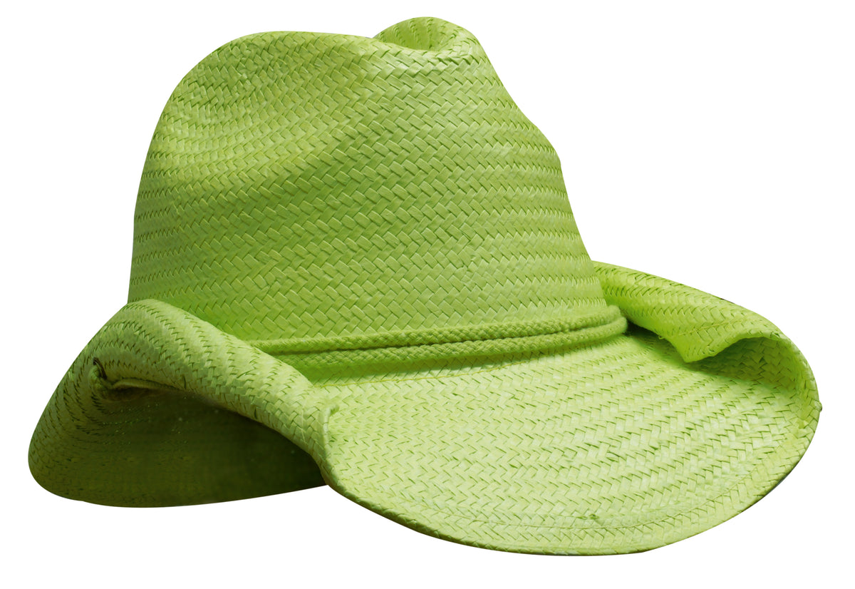 Headwear 4283 Ladies Cowboy Straw - Bright Green
