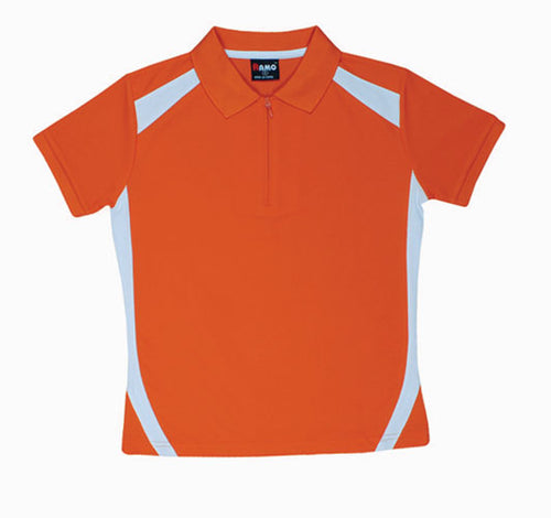 RAMO Kids’ Cool Best Polo — Orange/White
