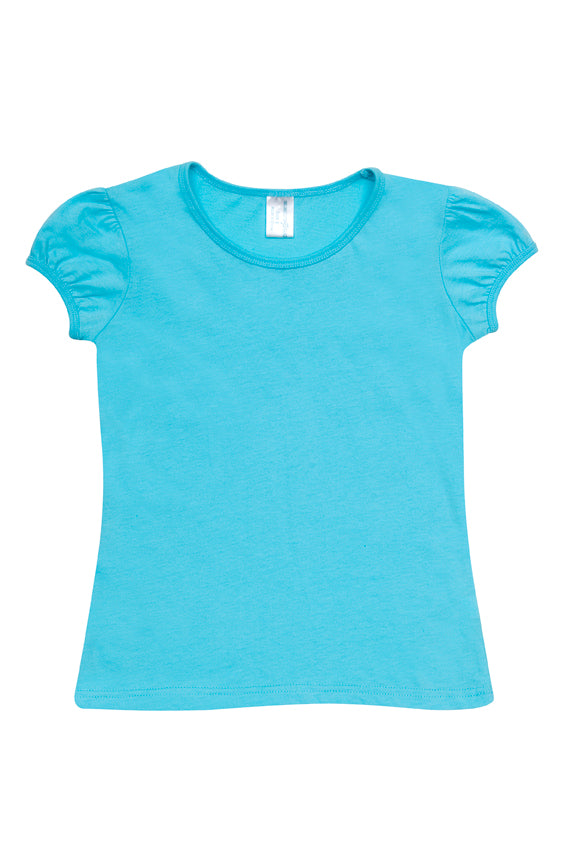 RAMO T301GL Girls Short Puff Sleeve T-shirt — Aqua supplier product image