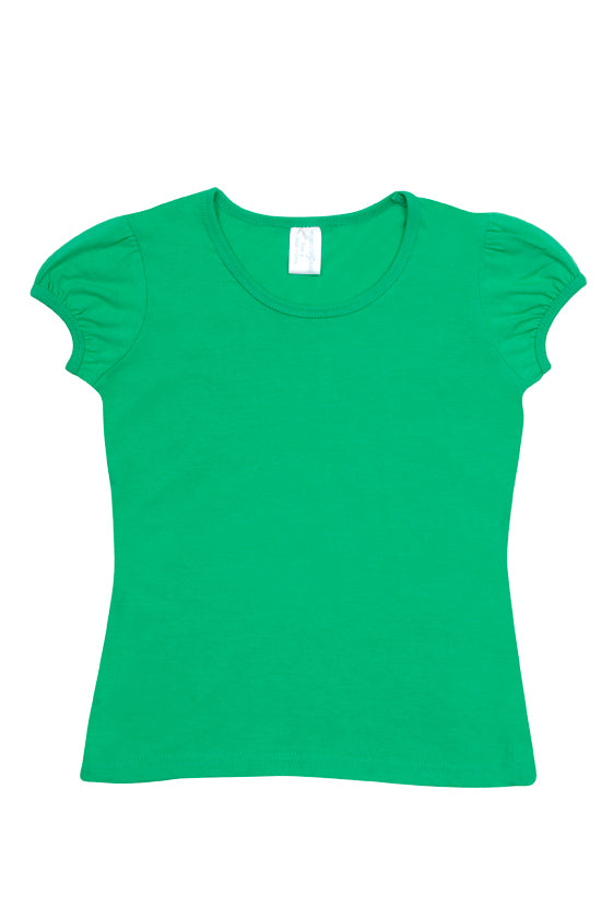 RAMO T301GL Girls Short Puff Sleeve T-shirt — Emerald Green supplier product image