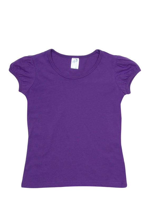 RAMO T301GL Girls Short Puff Sleeve T-shirt — Grape supplier product image