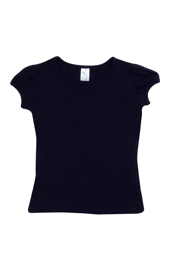 RAMO T301GL Girls Short Puff Sleeve T-shirt — Navy Blue supplier product image