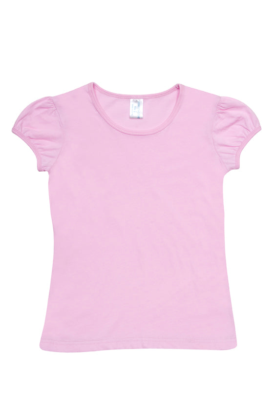 RAMO T301GL Girls Short Puff Sleeve T-shirt — Pink supplier product image