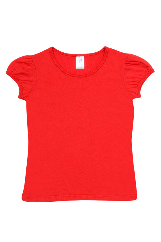 RAMO T301GL Girls Short Puff Sleeve T-shirt — Red supplier product image