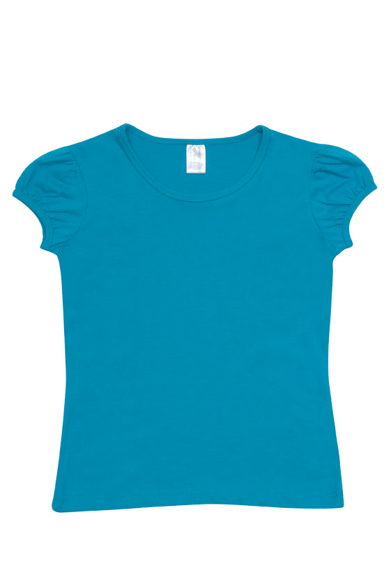 RAMO T301GL Girls Short Puff Sleeve T-shirt — Turquoise supplier product image