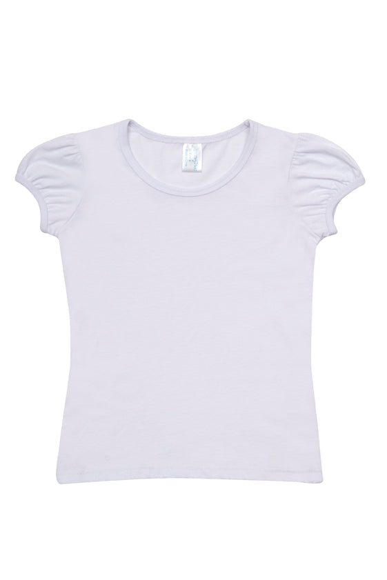 RAMO T301GL Girls Short Puff Sleeve T-shirt — White supplier product image