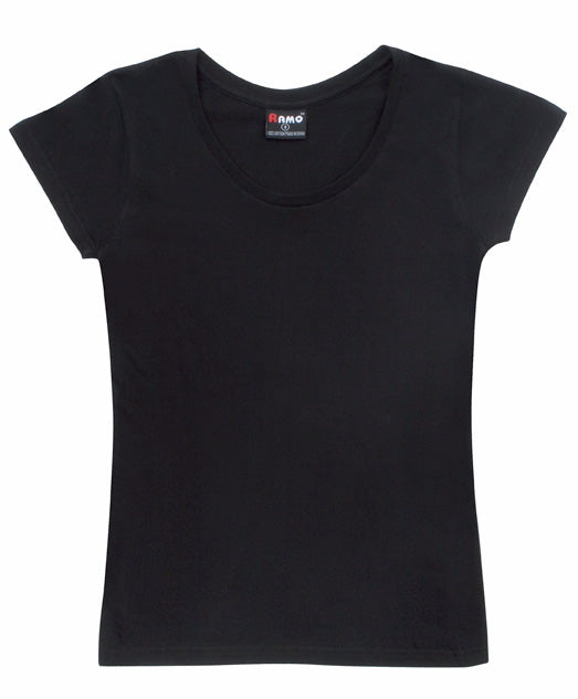RAMO T929LD Women's Jersey Scoop Neck T-shirt — Black supplier product image