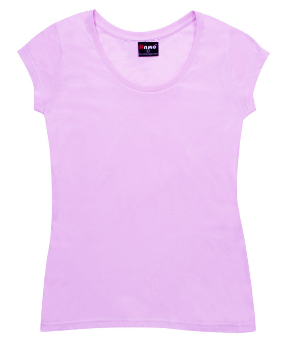RAMO T929LD Women's Jersey Scoop Neck T-shirt — Pink supplier product image