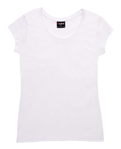 RAMO T929LD Women's Jersey Scoop Neck T-shirt — White supplier product image
