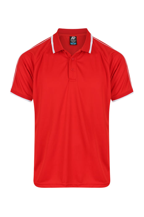 Aussie Pacific 1322 Double Bay Men's Polo — RED/WHITE product view