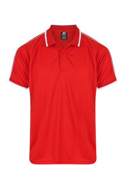 Aussie Pacific 1322 Double Bay Men's Polo — RED/WHITE product view