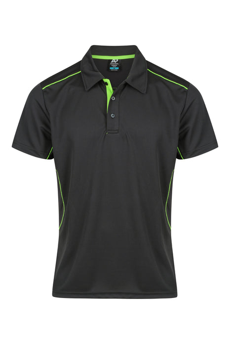 Aussie Pacific Kuranda Men's Polo — SLATE/FLURO GREEN