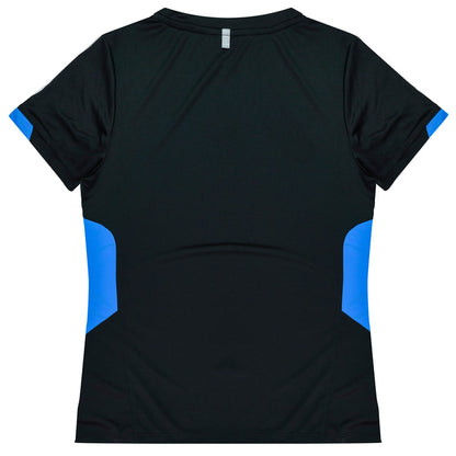 Aussie Pacific 2211 Tasman Women's T-shirt — BLACK/CYAN additional view