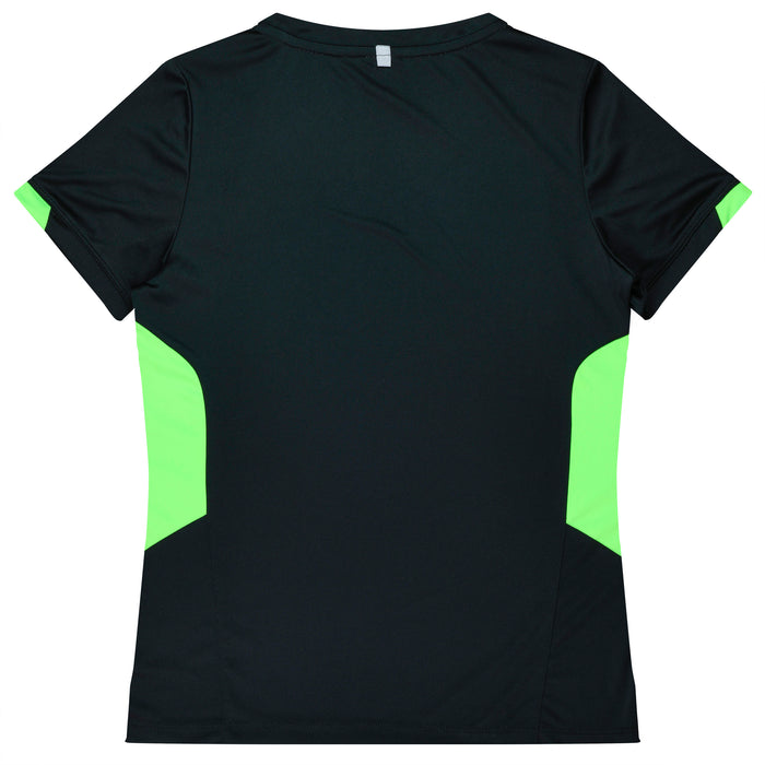 Aussie Pacific 2211 Tasman Women's T-shirt — BLACK/NEON GREEN additional view