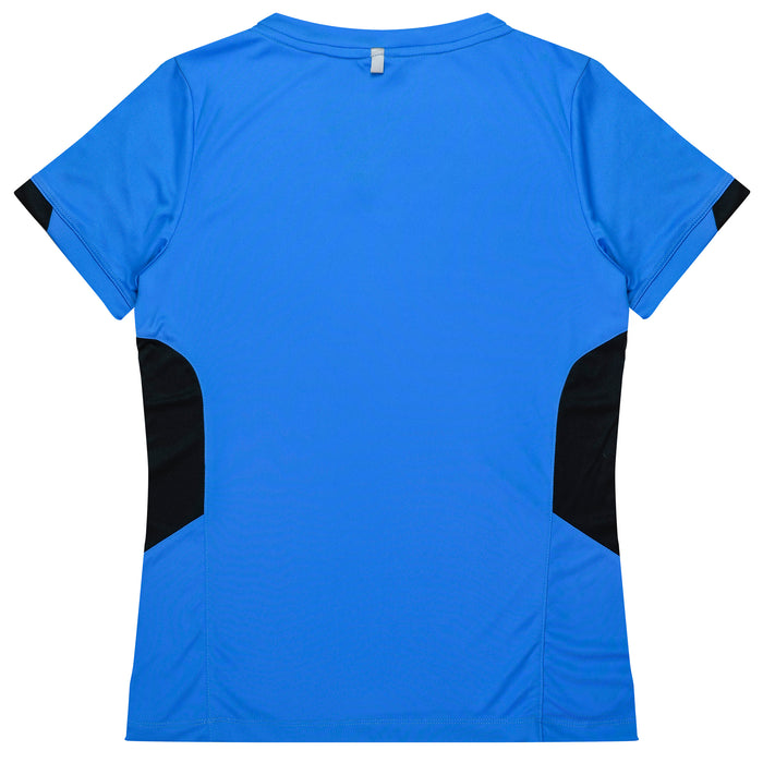 Aussie Pacific 2211 Tasman Women's T-shirt — CYAN/BLACK additional view