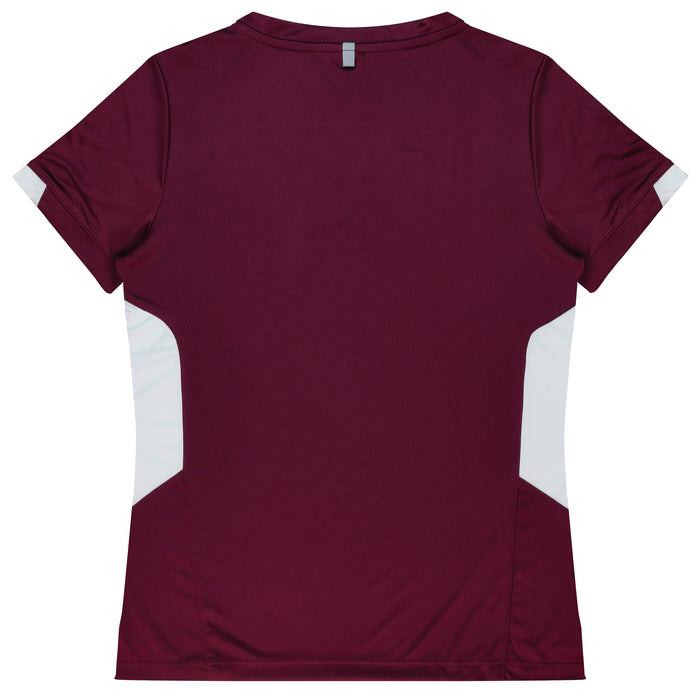 Aussie Pacific 2211 Tasman Women's T-shirt — MAROON/WHITE additional view
