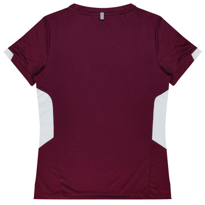 Aussie Pacific 2211 Tasman Women's T-shirt — MAROON/WHITE additional view