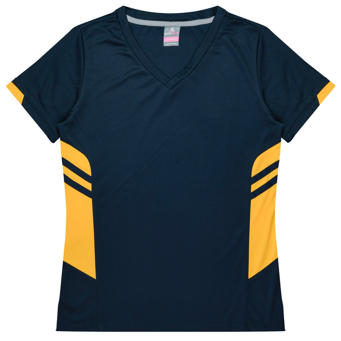 Aussie Pacific 2211 Tasman Women's T-shirt — NAVY/GOLD product view