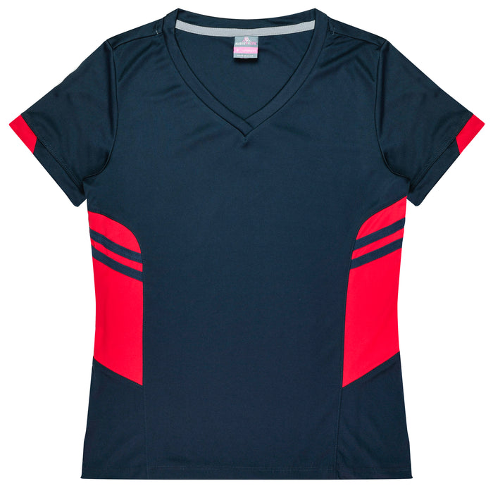 Aussie Pacific 2211 Tasman Women's T-shirt — NAVY/RED product view