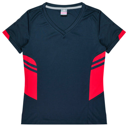 Aussie Pacific 2211 Tasman Women's T-shirt — NAVY/RED product view
