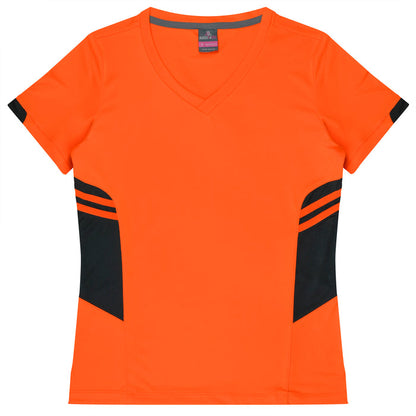 Aussie Pacific 2211 Tasman Women's T-shirt — NEON ORANGE/SLATE product view