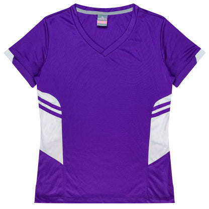 Aussie Pacific 2211 Tasman Women's T-shirt — PURPLE/WHITE product view