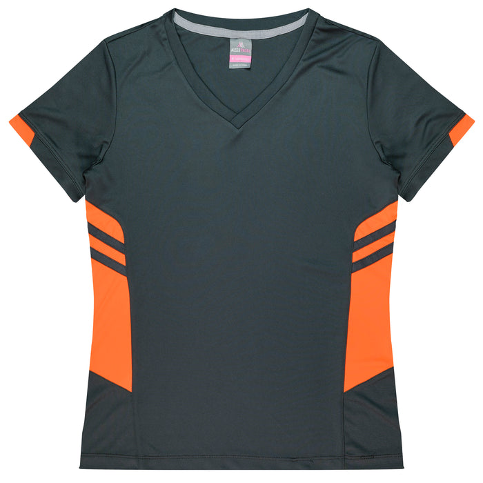Aussie Pacific 2211 Tasman Women's T-shirt — SLATE/NEON ORANGE product view