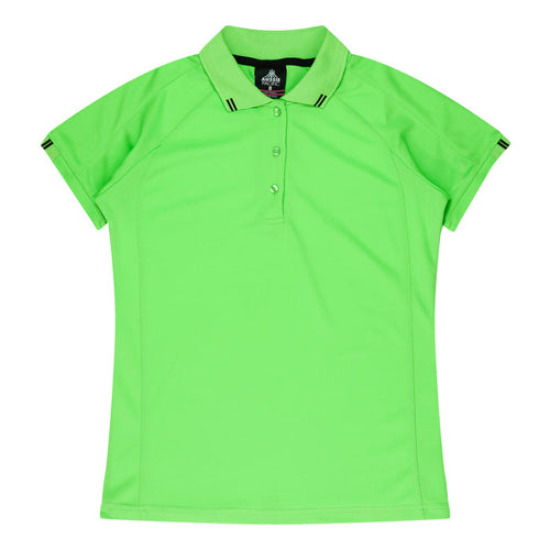 Aussie Pacific Flinders Women's Polo — APPLE/BLACK