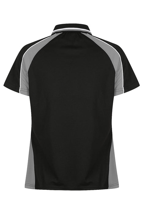 Aussie Pacific 2309 Panorama Women's Polo — BLACK/ASHE/WHITE additional view