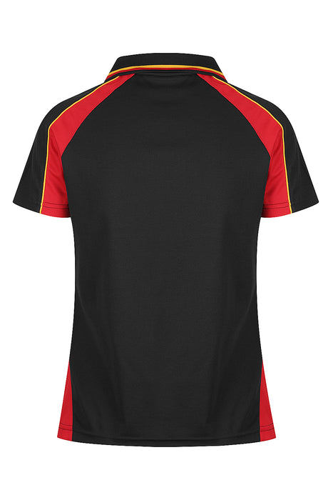 Aussie Pacific 2309 Panorama Women's Polo — BLACK/RED/GOLD additional view