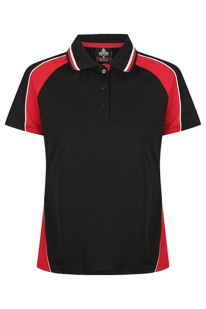Aussie Pacific 2309 Panorama Women's Polo — BLACK/RED/WHITE product view