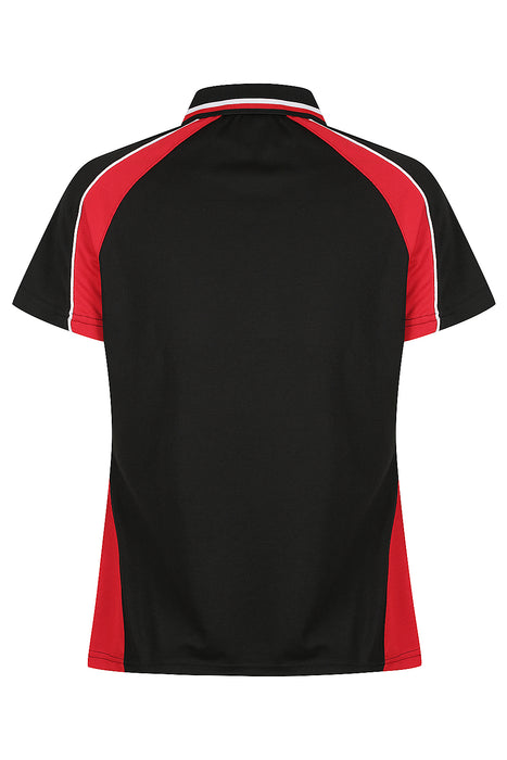 Aussie Pacific 2309 Panorama Women's Polo — BLACK/RED/WHITE additional view
