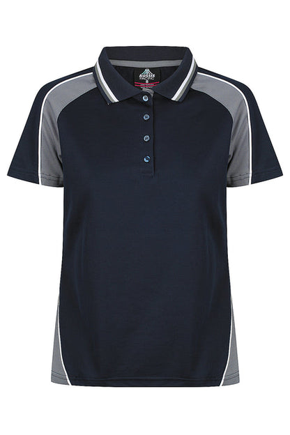 Aussie Pacific 2309 Panorama Women's Polo — NAVY/ASHE/WHITE product view
