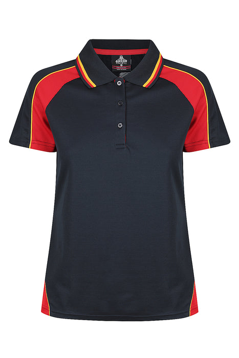 Aussie Pacific 2309 Panorama Women's Polo — NAVY/RED/GOLD product view