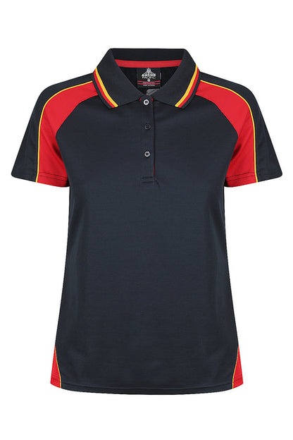Aussie Pacific 2309 Panorama Women's Polo — NAVY/RED/GOLD product view