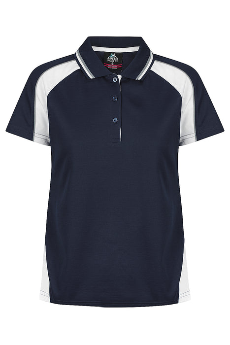 Aussie Pacific 2309 Panorama Women's Polo — NAVY/WHITE/ASHE product view